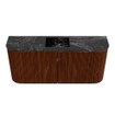 Mondiaz JOYA-DLUX Meuble de toilette 93,2cm - arrondi gauche et droite couleur Ruby - Vasque FAYE position Milieu 1 trou de robinet couleur Lava SW1423658