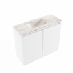 MONDIAZ TURE-DLUX Meuble toilette - 60cm - Talc - EDEN - vasque Frappe - position centrale - sans trou de robinet SW1102587