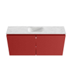 MONDIAZ TURE-DLUX Meuble toilette - 100cm - Fire - EDEN - vasque Opalo - position centrale - sans trou de robinet SW1104349