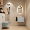 MONDIAZ TURE-DLUX meuble WC 60cm Greey. EDEN lavabo Glace position gauche. Sans trou de robinetterie. SW1103281