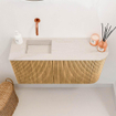 Mondiaz JOYA-DLUX 81.6cm toiletmeubel - ronding rechts kleur Oak - Wastafel FAYE positie Links Zonder kraangat kleur Meli. SW1423961
