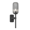 Astro Tacoma Single Wandlamp/Plafondlamp - 230V - IP44 - cilinder - geribbeld - smoke glas - mat zwart SW1566429