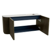 Mondiaz JOYA-DLUX 91.6cm meuble de salle de bains - arrondi gauche couleur Shadow - Vasque FAYE position Droite Sans trou de robinet couleur Ostra. SW1423028