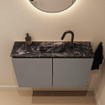 MONDIAZ TURE-DLUX Meuble de toilettes 80 cm Smoke. Lavabo EDEN Lava position milieu. Avec 1 trou de robinet. SW1104098