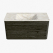 Mondiaz CIRO-DLUX Ensemble de meuble de salle de bains - 100x45x50cm - vasque solid surface Ostra - 1 lavabo central - sans trous de robinet - 2 tiroirs - Shadow SW1532473
