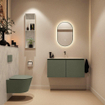 MONDIAZ TURE-DLUX Meuble toilette - 100cm - Army - EDEN - vasque Opalo - position centrale - sans trou de robinet SW1104246