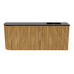 Mondiaz JOYA 101.6cm toiletmeubel - ronding links kleur Oak - Wastafel FAYE positie Rechts 1 kraangat kleur Urban. SW1421237