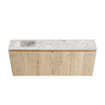 MONDIAZ TURE-DLUX Meuble toilette - 120cm - Washed Oak - EDEN - vasque Glace - position gauche - sans trou de robinet SW1103604