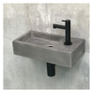 Differnz Hura Set lave-mains avec robinet droit noir mat Béton SW285488