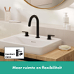 Hansgrohe vernis robinet de lavabo 3 trous 166 avec vidage noir mat SW651436