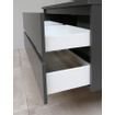 Basic Line Bella Badkamermeubelset - 100x55x46cm - 1 wasbak - Keramiek - Wit - 1 kraangat - Spiegelkast zonder verlichting - Spaanderplaat met Melamine Antraciet mat SW398154