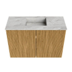 Mondiaz JOYA-DLUX 60cm meuble de toilette - couleur Chêne - Vasque FAYE position Milieu Sans trou de robinet couleur Glace SW1421947