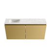 MONDIAZ TURE-DLUX Meuble toilette - 100cm - Oro - EDEN - vasque Ostra - position gauche - 1 trou de robinet SW1104971