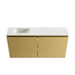 MONDIAZ TURE-DLUX Meuble WC 100 cm Oro. Lavabo EDEN Ostra position gauche. Avec 1 trou de robinet. SW1104971