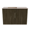 Mondiaz JOYA-DLUX 60cm toiletmeubel - kleur Shadow - Wastafel FAYE positie Links Zonder kraangat kleur Saba. SW1425107
