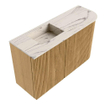 Mondiaz JOYA-DLUX 71.6cm toiletmeubel - ronding rechts kleur Oak - Wastafel FAYE positie Links Zonder kraangat kleur Nata. SW1424062