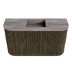 Mondiaz JOYA-DLUX Meuble de salle de bains 73,2cm - arrondis gauche et droite couleur Shadow - Vasque FAYE position Milieu Sans trou de robinet couleur Oza SW1425077