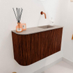 Mondiaz JOYA-DLUX Meuble de toilette 71,6cm - arrondi gauche couleur Ruby - Vasque FAYE position Droite Sans trou de robinet couleur Saba SW1425617