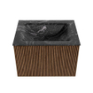 MONDIAZ KURVE-DLUX 60cm Meuble salle de bain - couleur Walnut - 1 tiroir - vasque CLOUD centre - 1 trou de robinet - couleur Lava SW1137197