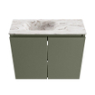 MONDIAZ TURE-DLUX Meuble toilette - 60cm - Army - EDEN - vasque Glace - position gauche - sans trou de robinet SW1103232