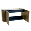 Mondiaz JOYA-DLUX Meuble de toilette 81,6cm - arrondi gauche couleur Dusk - Vasque FAYE position droite Sans trou de robinet couleur Nata SW1425933