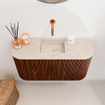 Mondiaz JOYA-DLUX 73.2cm toiletmeubel - ronding links en rechts kleur Ruby - Wastafel FAYE positie Midden Zonder kraangat kleur Frappe. SW1423512