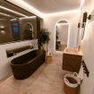 Mondiaz CIRO-DLUX Meuble de salle de bains - 70x45x50cm - Vasque solid surface Arena - 1 lavabo central - 1 trou de robinet - 2 tiroirs - Dusk SW1533078