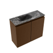 MONDIAZ TURE-DLUX Meuble toilette - 60cm - Rust - EDEN - vasque Lava - position gauche - sans trou de robinet SW1103983