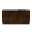 Mondiaz JOYA 80cm meuble de salle de bains - couleur Walnut - Vasque FAYE position Droite 1 trou de robinet couleur Urban. SW1421314