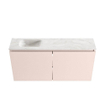 MONDIAZ TURE-DLUX Meuble de toilette 100cm Rosee. EDEN vasque Ostra position gauche. Sans trou de robinet. SW1105045