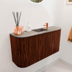 Mondiaz JOYA-DLUX 83.2cm toiletmeubel - ronding links en rechts kleur Ruby - Wastafel FAYE positie Midden 1 kraangat kleur Oza. SW1425561