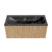 MONDIAZ KURVE-DLUX 100cm Meuble salle de bain - couleur Oak - 1 tiroir - vasque BIG MEDIUM centre - 1 trou de robinet - couleur Lava SW1138128