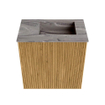 Mondiaz JOYA-DLUX 40cm toiletmeubel - kleur Oak - Wastafel FAYE positie Rechts 1 kraangat kleur Sombra. SW1424240