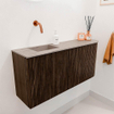 Mondiaz JOYA-DLUX Meuble de toilette 91,6cm - arrondi droit couleur Noyer - Vasque FAYE position Gauche Sans trou de robinet couleur Saba SW1424678
