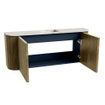 Mondiaz JOYA-DLUX 103.2cm toiletmeubel - ronding links en rechts kleur Dusk - Wastafel FAYE positie Midden 1 kraangat kleur Frappe. SW1423119