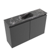 MONDIAZ TURE-DLUX Meuble de toilettes 80 cm Dark Grey. Lavabo EDEN Lava position milieu. Avec 1 trou de robinet. SW1103743