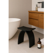 Fugaflow Caria Tabouret salle de bain - 42.5x23x42cm - solid surface - noir mat SW1204557