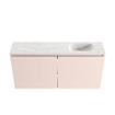 MONDIAZ TURE-DLUX Meuble toilette - 100cm - Rosee - EDEN - vasque Ostra - position droite - 1 trou de robinet SW1105043