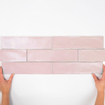 Terravito Pavero wandtegel - 7.5x30cm - 8.6mm - Rechthoek - Roze mat SW647474