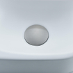 QeramiQ Fuente Ensemble de lave-mains - 40x21.5x12cm - gauche - lisse - demi-rond - 1 trou de robinet - céramique - robinet de lavabo eau froide inox brossé - bouchon de vidage - siphon abaissé - blanc mat SW1232810