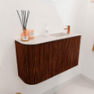 Mondiaz JOYA-DLUX 71.6cm toiletmeubel - ronding links kleur Ruby - Wastafel FAYE positie Rechts 1 kraangat kleur Meli. SW1425377