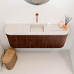 Mondiaz JOYA-DLUX Meuble de toilette 103,2 cm - arrondis gauche et droite couleur Ruby - Vasque FAYE position Milieu Sans trou de robinet couleur Meli SW1425404