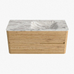 Mondiaz CIRO-DLUX Badkamermeubelset - 110x45x50cm - Solid surface wastafel Glace - 1 wasbak Rechts - 1 kraangat - 2 lades - Oak SW1530803