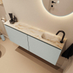 MONDIAZ TURE-DLUX Meuble toilette - 120cm - Greey - EDEN - vasque Frappe - position droite - 1 trou de robinet SW1102841