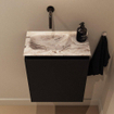 MONDIAZ TURE-DLUX Meuble toilette - 40cm - Urban - EDEN - vasque Glace - position gauche - sans trou de robinet SW1103133