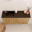 Mondiaz JOYA 80cm meuble de toilette - couleur Chêne - Vasque FAYE position Gauche 1 trou de robinet couleur Urban SW1421186