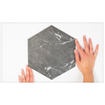 Terravito Fareno carreau mural et de sol - 21.6x25cm - 9mm - Hexagone - effet marbre - anthracite mat SW420150