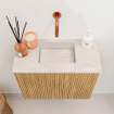 Mondiaz JOYA-DLUX 50cm meuble de toilette - couleur Chêne - Vasque FAYE position Milieu Sans trou de robinet couleur Ostra. SW1422204