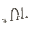 GROHE Atrio afbouwdeel 5-gats badrandcombinatie met omstel met handdouche met doucheslang 200cm m. hefboomgrepen brushed hard graphite SW225258