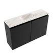 MONDIAZ TURE-DLUX Meuble de toilettes 80 cm Urban. Lavabo EDEN Frappe position milieu. Sans trou de robinet. SW1102632